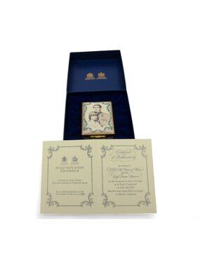 Halcyon Days Diana Royal Wedding Enamel Trinket England Vintage Limited Edition